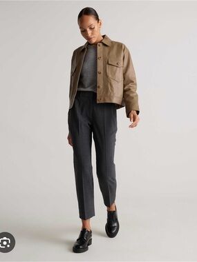 Quince Sahara Camel colour Straight-Leg Italian Wool Trousers